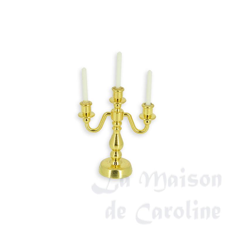 Candelabre bougies blanche miniature 1/12