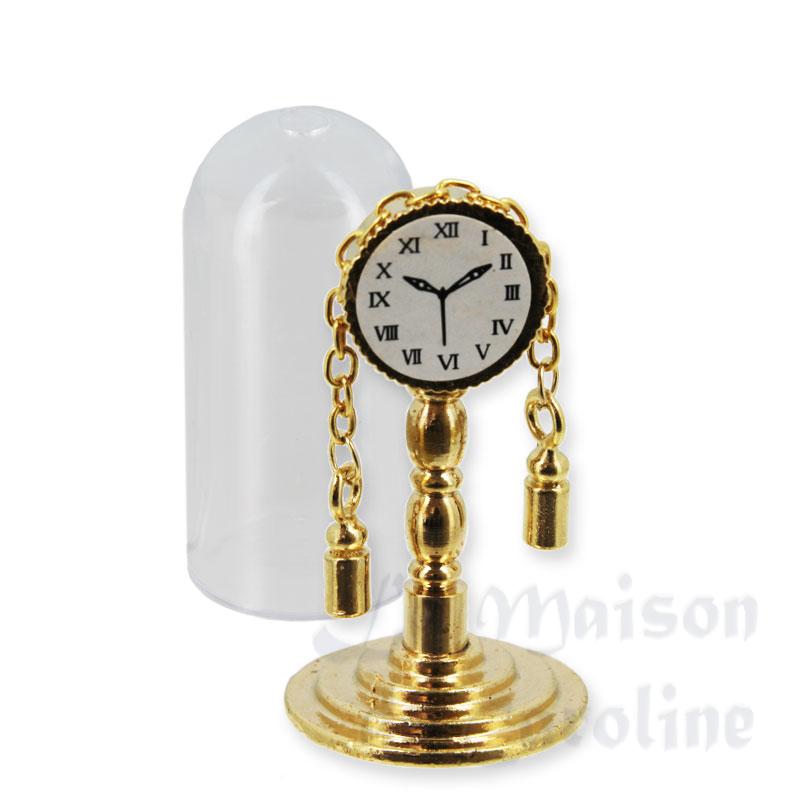 Pendule laiton avec globe miniature 1/12