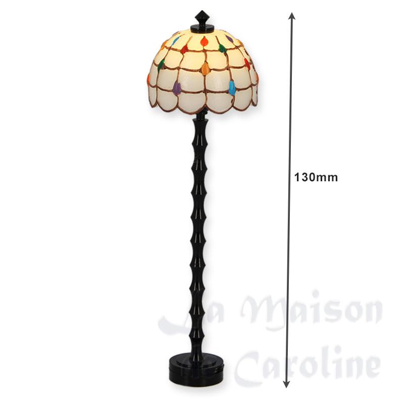 Lampe sur pied  LED noir Tiffany blanc couleurs Bilder 1
