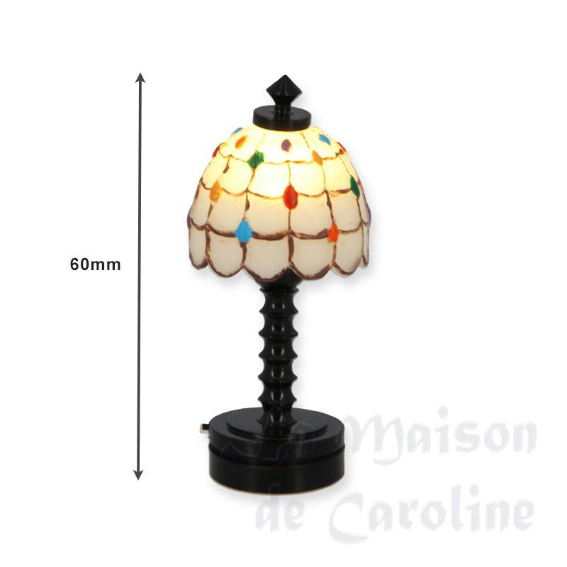 Lampe sur table LED noire Tiffany blanc couleurs Bilder 1