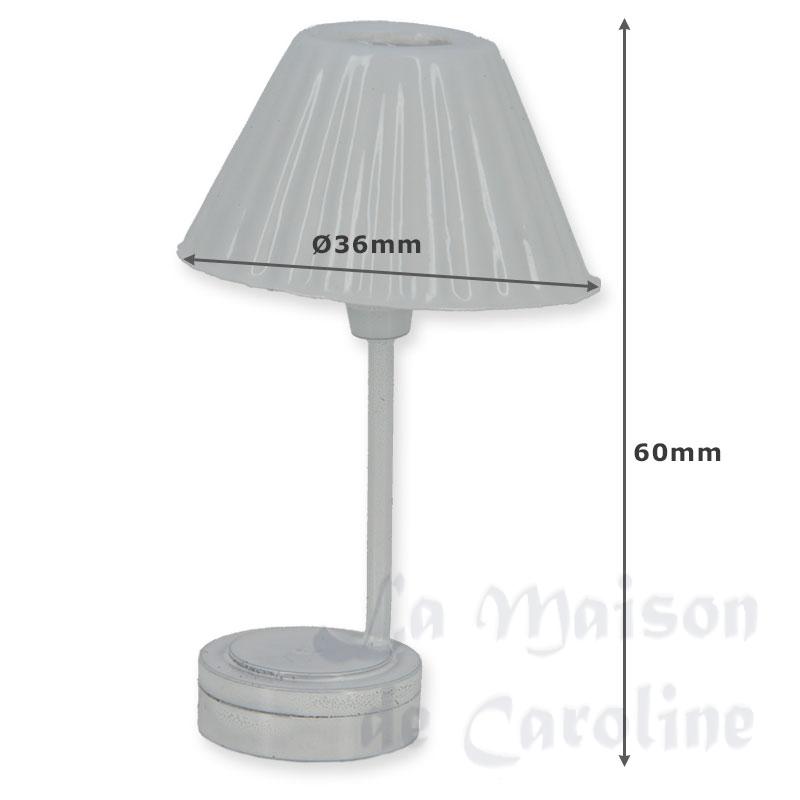 Lampe De Table LED Blanche Plissée pour maisons de poupées 1/12