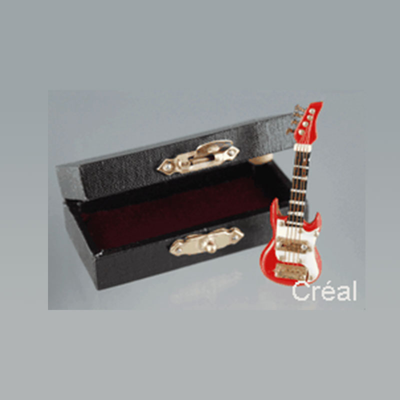 Guitare électrique rouge avec coffret, Miniatures