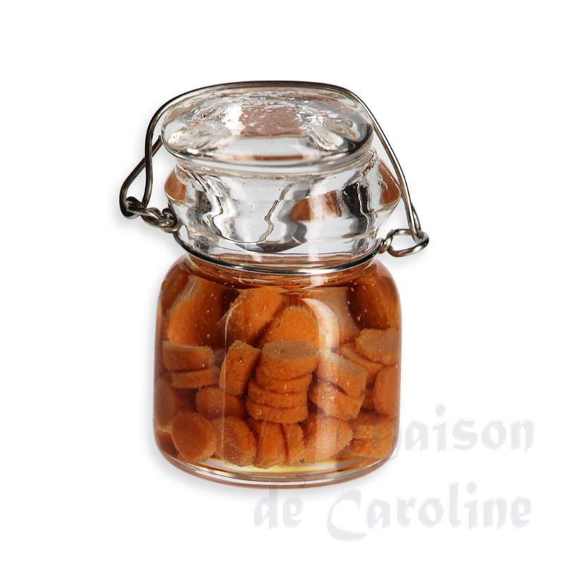 Bocal en verre : conserve carottes miniature 1/12