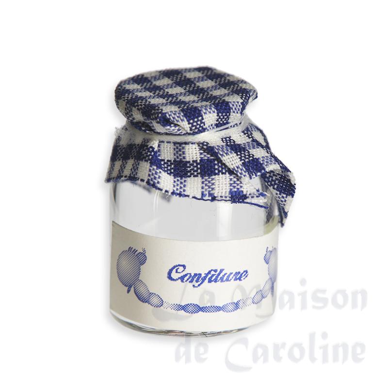 Bocal à confiture en verre vichy bleu miniature 1/12