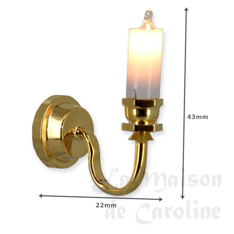 Applique 12V CLIP Bougie Laiton pour maisons de poupées 1/12