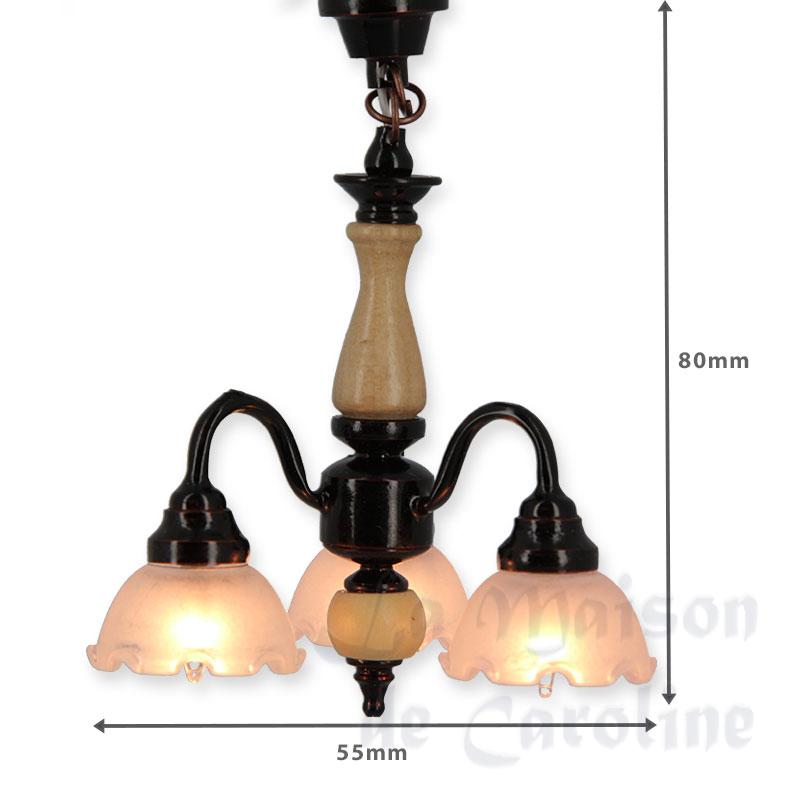Suspension 12V CLIP Noire 3 Tulipes Bilder 1