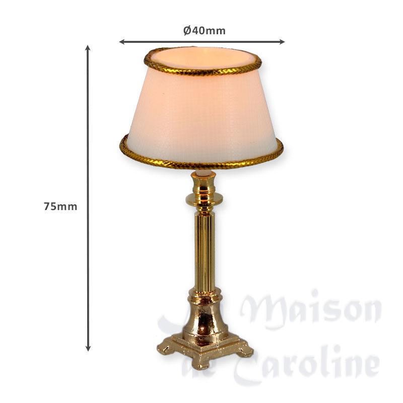 lampe de table 12V laiton pour maisons de poupées 1/12 photo 2