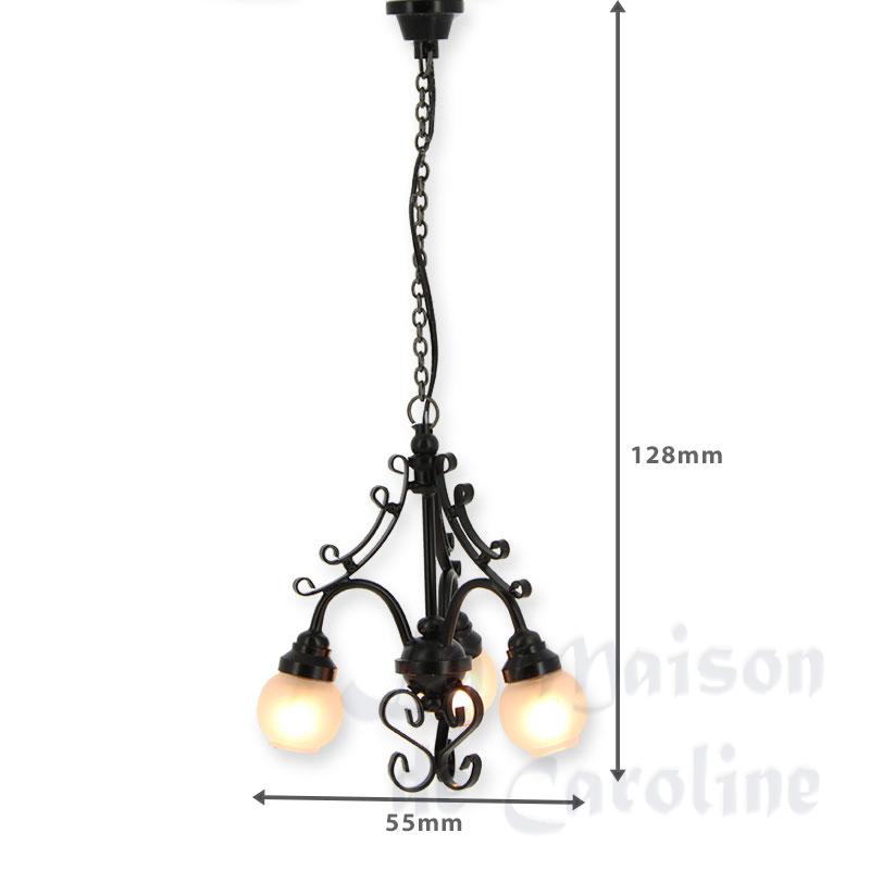Suspension 12V CLIP Noire 3 Globes Bilder 1