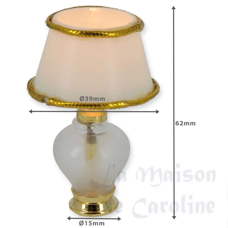 Lampe De Table 12V Verre pour maisons de poupées 1/12