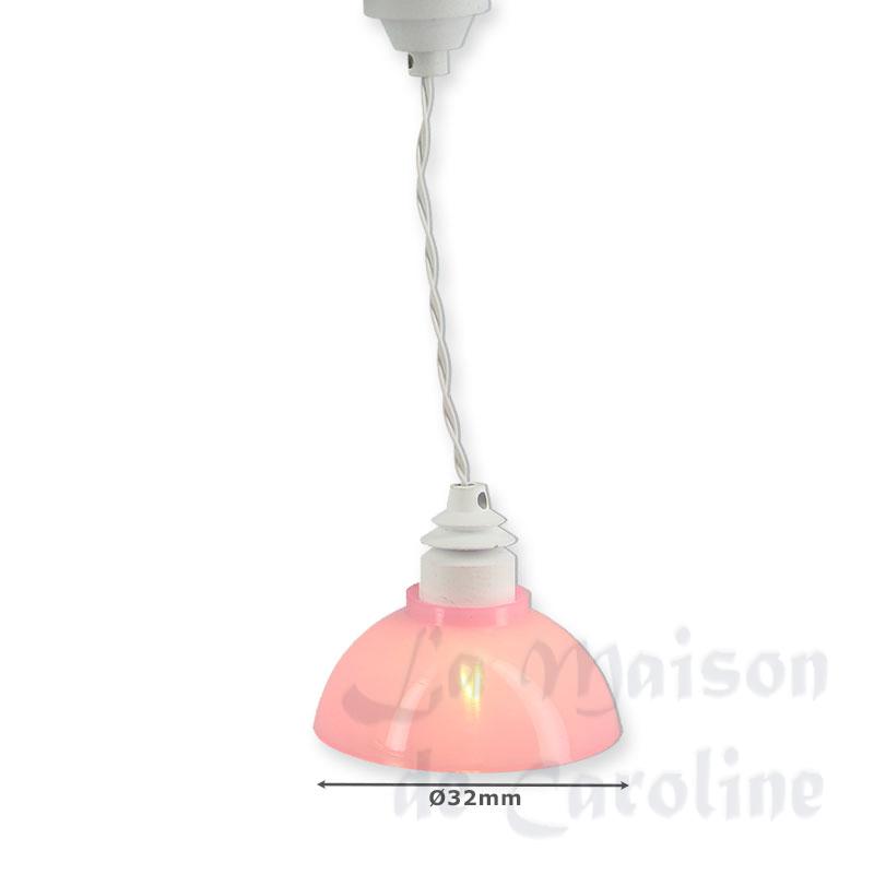 Suspension 12V blanche abat-jour Rose Bilder 1