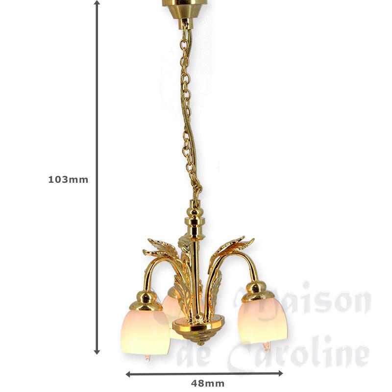 Suspension 12V CLIP Laiton 3 Flûtes Bilder 1