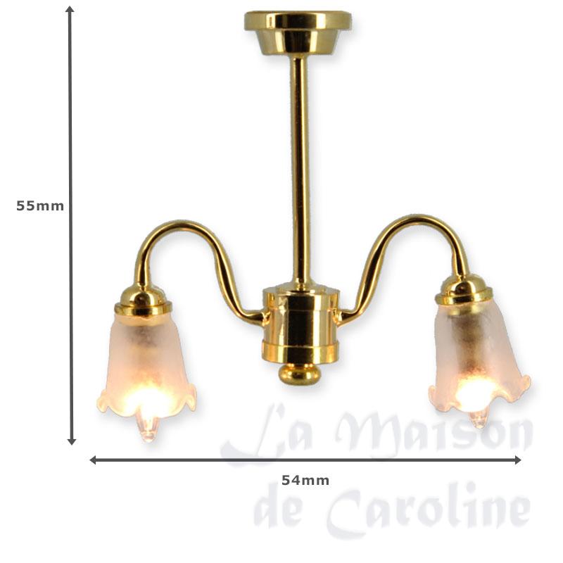 Suspension 12V CLIP Laiton 2 Tulipes Bilder 1