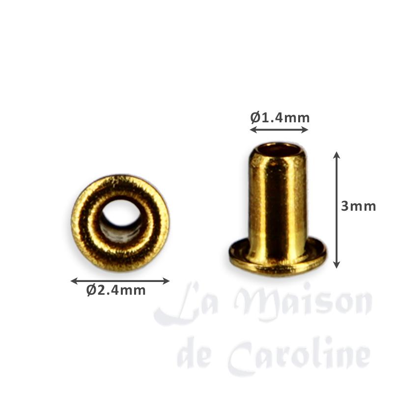 20 oeillets de jonction dia 1.4 lg 3mm pour maisons de poupées 1/12 photo 2