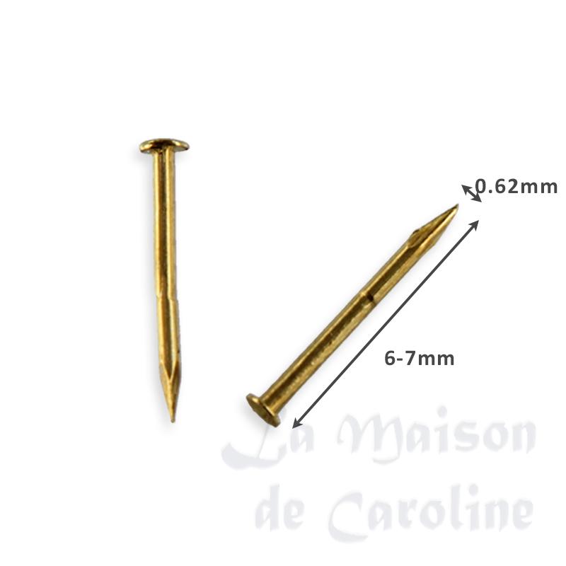 Clous laiton 6 mm- 100 pcs pour maisons de poupées 1/12 photo 2