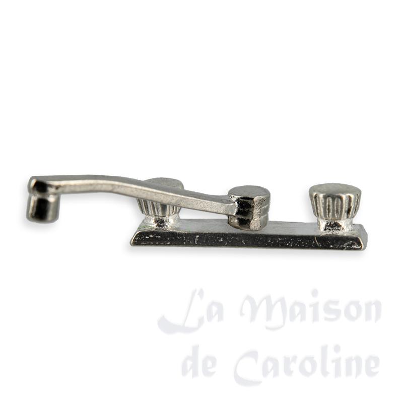 Robinetterie cuisine chromee pour maisons de poupées 1/12 Robinetterie cuisine chromee pour maisons de poupées 1/12