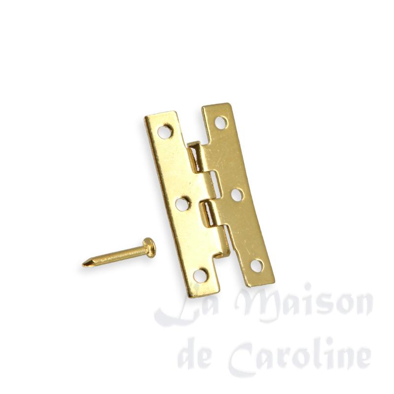 4 Charnieres H 7x14mm pour maisons de poupées 1/12 4 Charnieres H 7x14mm pour maisons de poupées 1/12