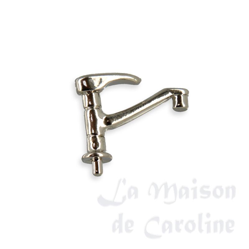 Robinet de cuisine argente pour maisons de poupées 1/12 Robinet de cuisine argente pour maisons de poupées 1/12