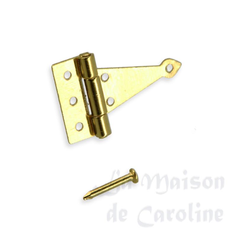 4 Charnieres moitie triangulaires pour maisons de poupées 1/12 4 Charnieres moitie triangulaires pour maisons de poupées 1/12