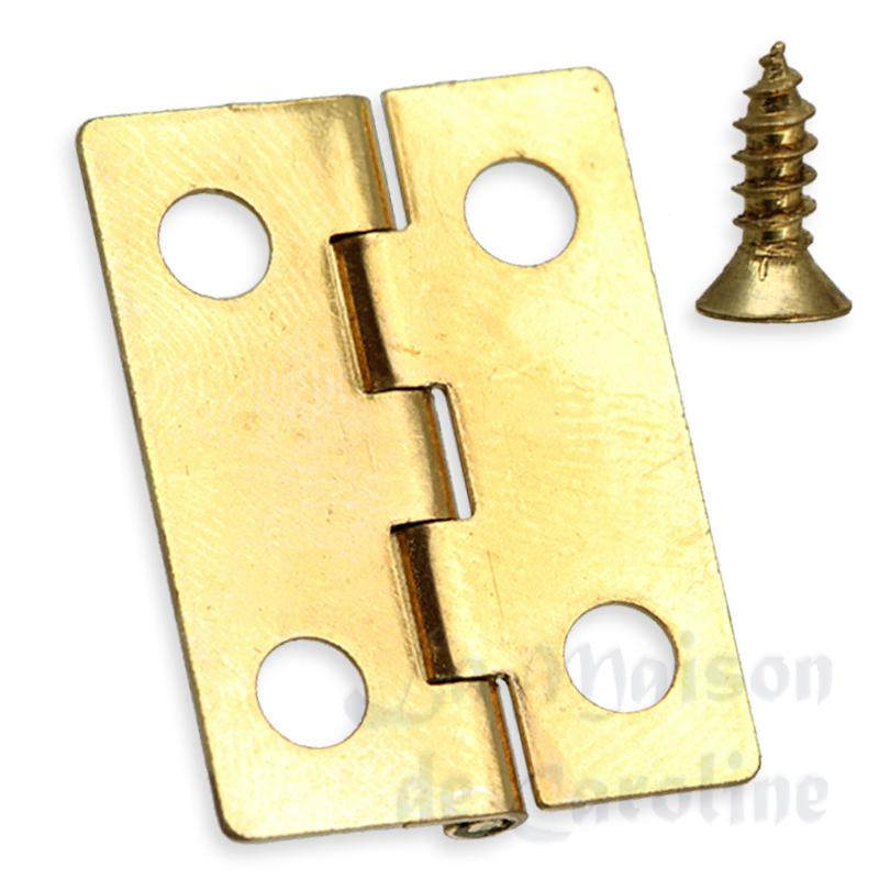 4 Charnieres 19x26mm et 16vis pour maison poupee pour maisons de poupées 1/12
