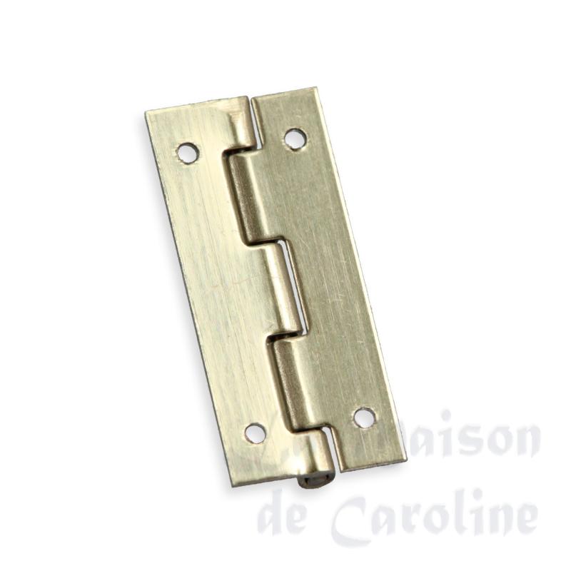 4 Charnieres 10x20mm laiton rectangulaires pour maisons de poupées 1/12 4 Charnieres 10x20mm laiton rectangulaires pour maisons de poupées 1/12