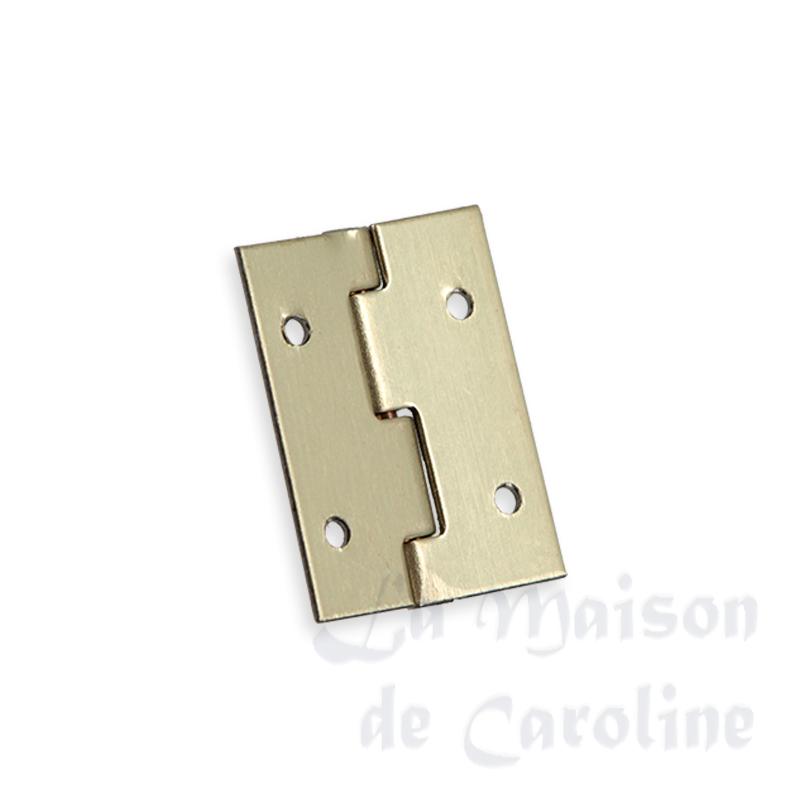 4 Charnieres laiton rectangulaires pour maisons de poupées 1/12 4 Charnieres laiton rectangulaires pour maisons de poupées 1/12