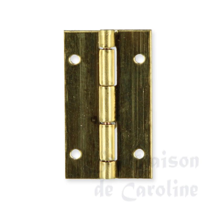4 Charnieres laiton rectangulaires pour maisons de poupées 1/12