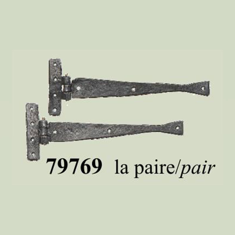 Paire de ferrures en fer forge pour maisons de poupées 1/12