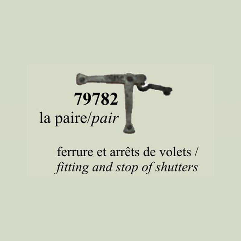 Paire de ferrures pour volets fer forge pour maisons de poupées 1/12 Paire de ferrures pour volets fer forge pour maisons de poupées 1/12