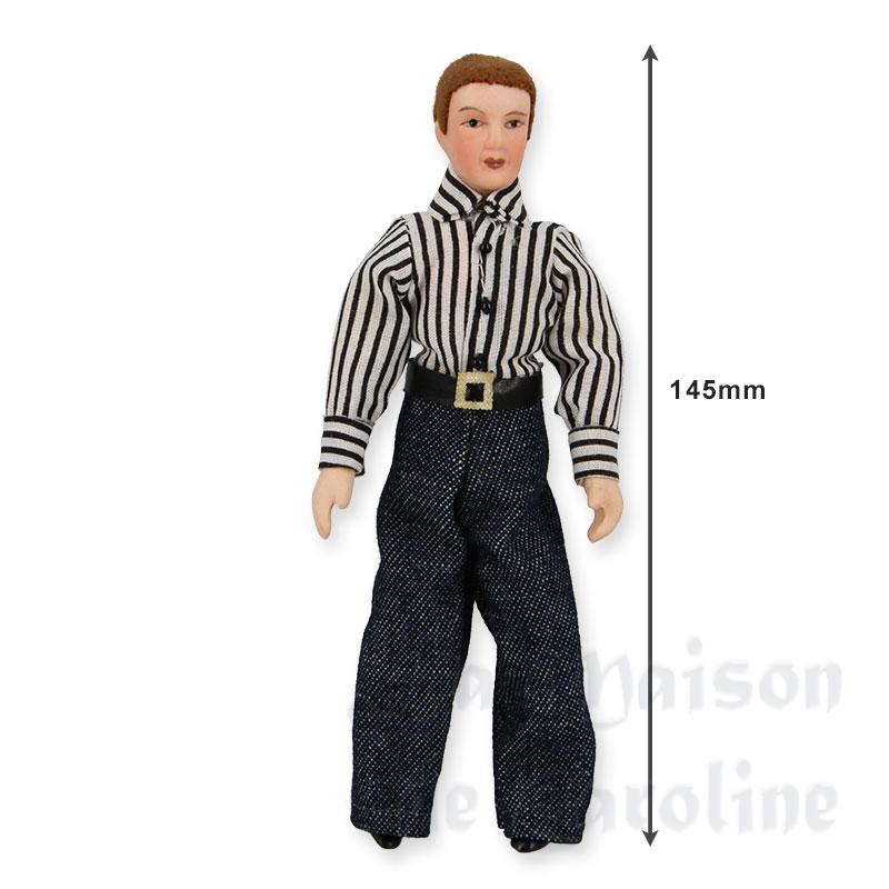 Homme avec chemise rayee et jeans Bilder 1