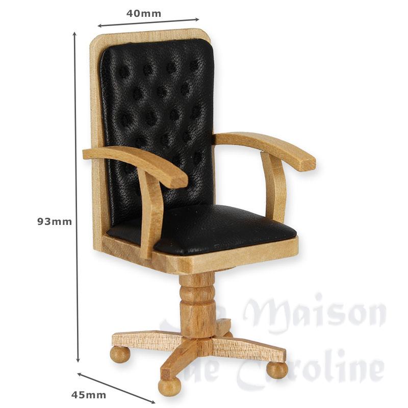 Chaise de bureau ch clair cuir noir Bilder 1