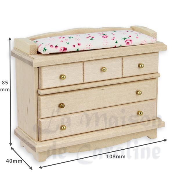 Table a langer non vernie meuble miniature 1/12 photo 2