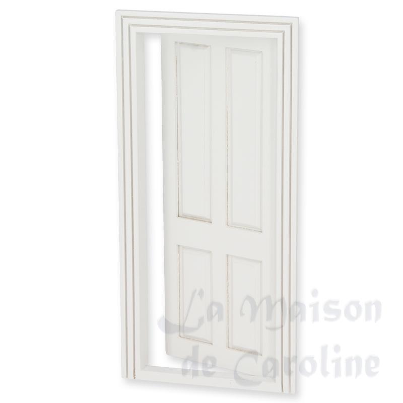 Porte 4 panneaux blanche pour maisons de poupées 1/12 Porte 4 panneaux blanche pour maisons de poupées 1/12