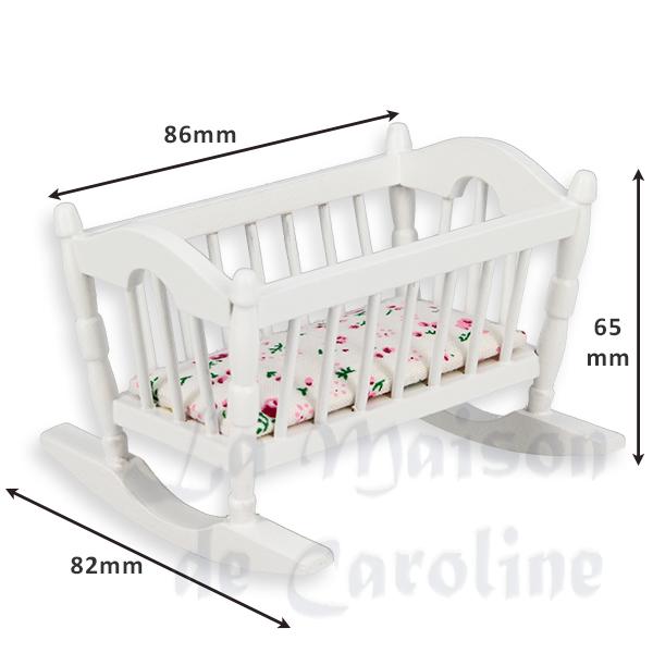 Berceau blanc meuble miniature 1/12 photo 2 Berceau blanc meuble miniature 1/12 photo 2