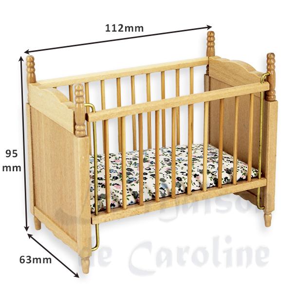 Lit d enfant chene clair meuble miniature 1/12 photo 2 Lit d enfant chene clair meuble miniature 1/12 photo 2