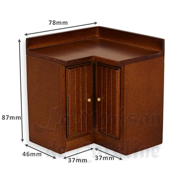 Element cuisine angle noyer meuble miniature 1/12 photo 2