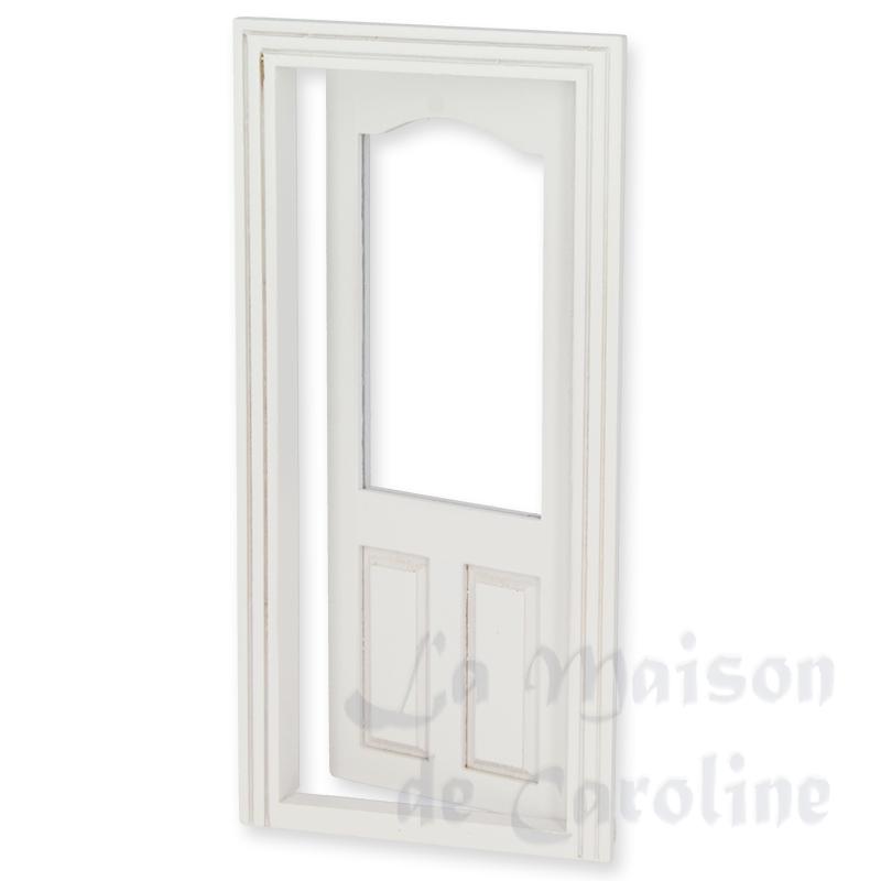 Porte magasin fenêtre blanc pour maisons de poupées 1/12 Porte magasin fenêtre blanc pour maisons de poupées 1/12