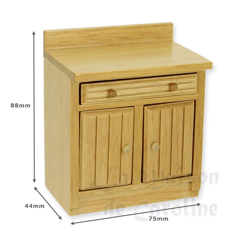 Element cuisine simple chene clair meuble miniature 1/12