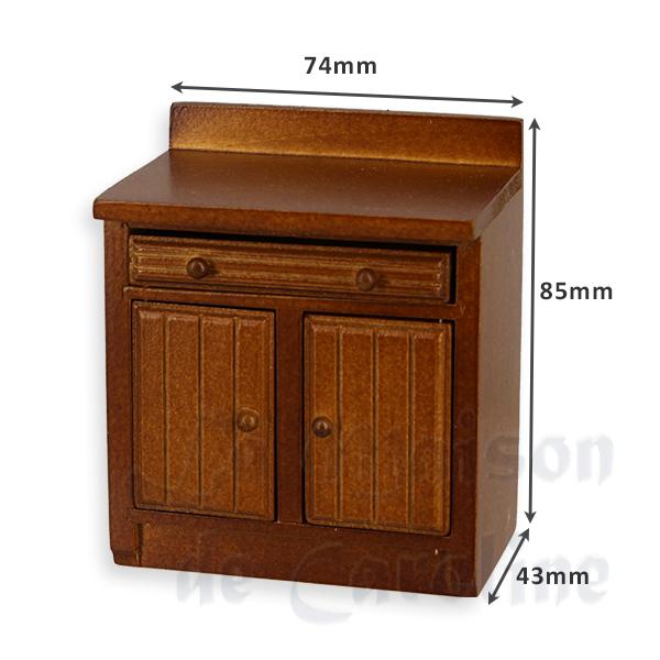 Element cuisine simple noyer meuble miniature 1/12 photo 2