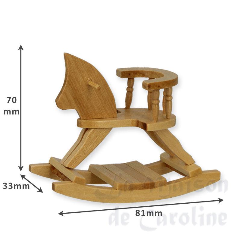 Cheval a bascule chene clair meuble miniature 1/12 photo 2