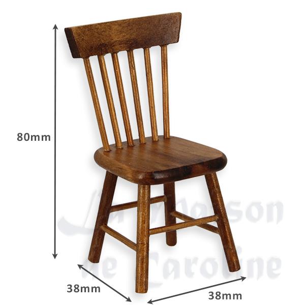 Chaise noyer meuble miniature 1/12 photo 2