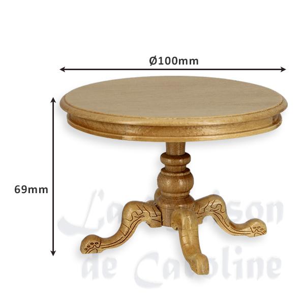 Table ronde chene clair meuble miniature 1/12 photo 2 Table ronde chene clair meuble miniature 1/12 photo 2
