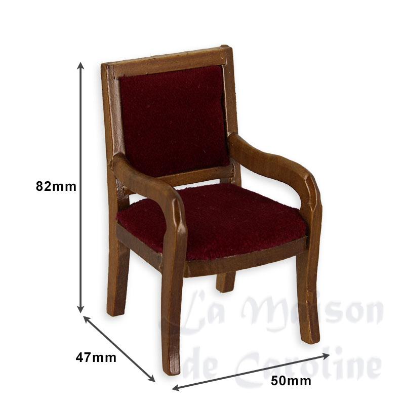 Chaise de bureau noyer/ verlours rouge Bilder 1