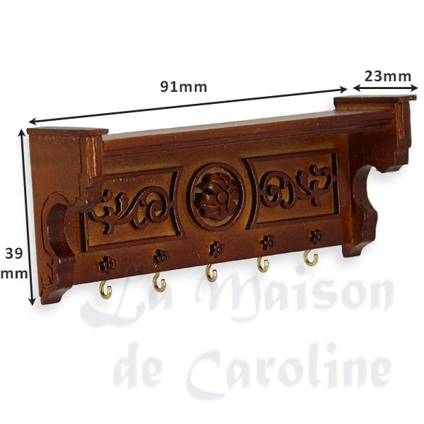 Garderobe noyer meuble miniature 1/12 photo 2