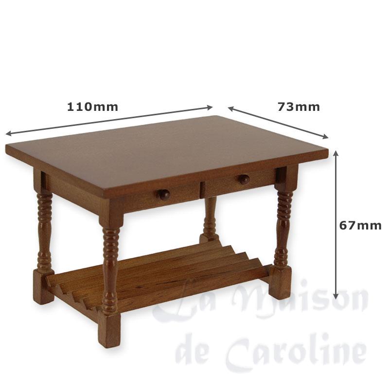 Table de cuisine av tiroirs noyer Bilder 1