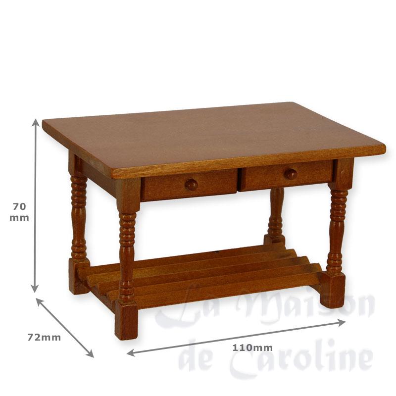 Table de cuisine av tiroirs merisier Bilder 1