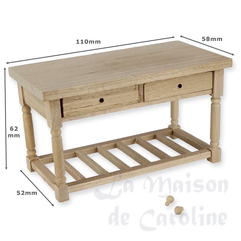 Table de cuisine av tiroirs non verni Bilder 1