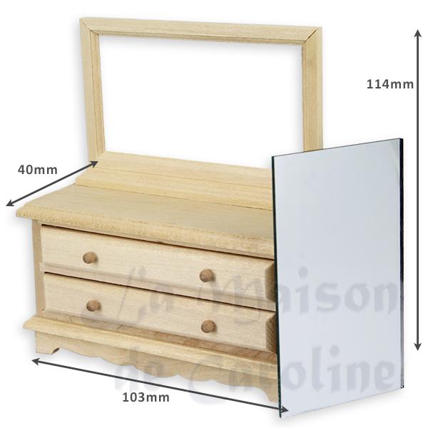 Meuble de toilette non verni meuble miniature 1/12 photo 2 Meuble de toilette non verni meuble miniature 1/12 photo 2