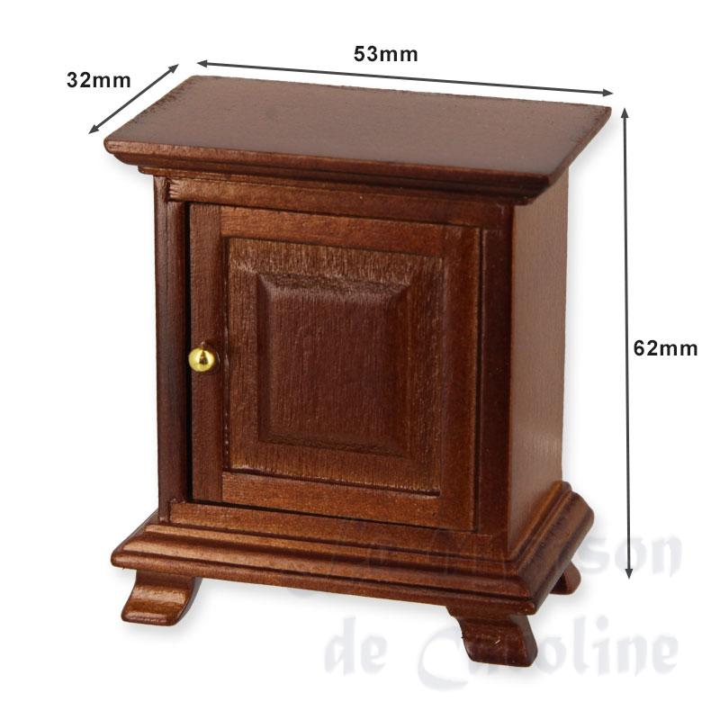 Table de nuit 1 porte noyer Bilder 1