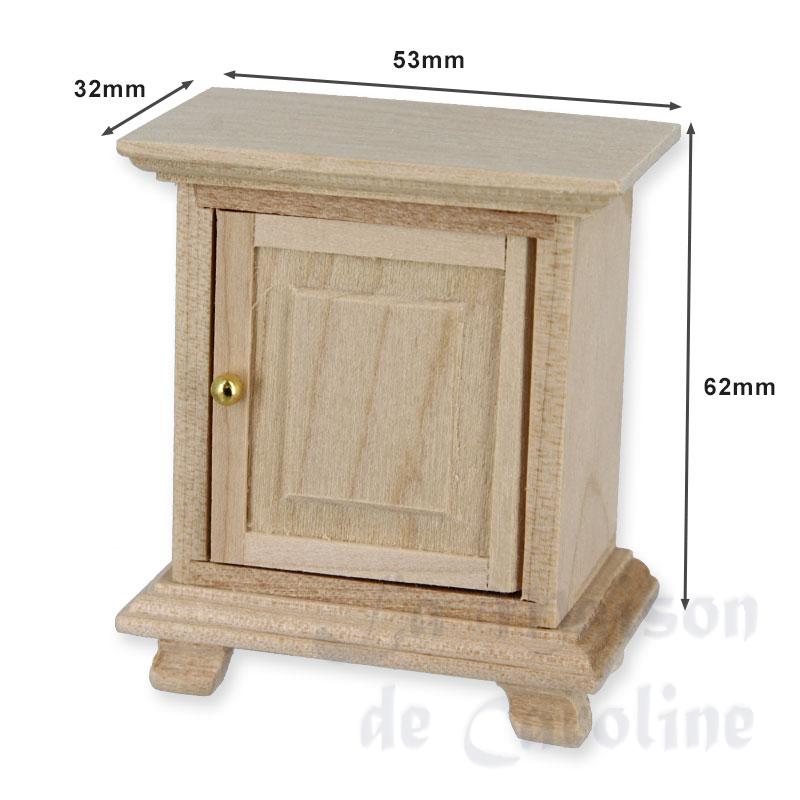 Table de nuit 1 porte non verni Bilder 1
