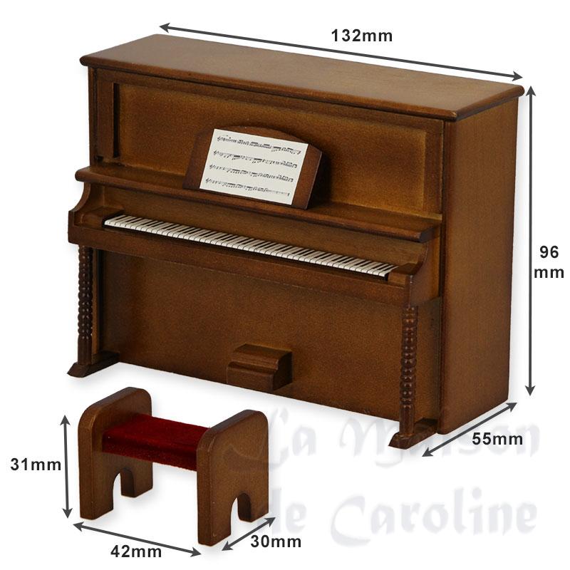 Piano droit avec tabouret noyer Bilder 1